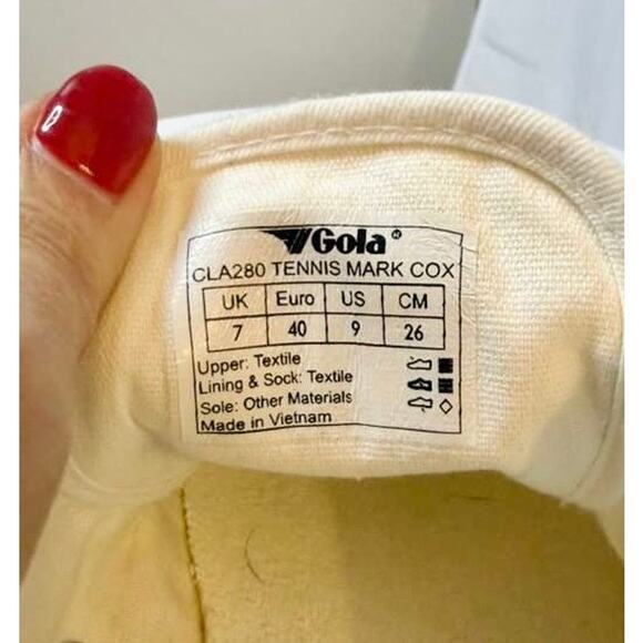 Gola Vegan Canvas Lace-Up Sneakers Tennis Mark Cox Chalk Pink Women's Size 9 - Picture 4 of 10